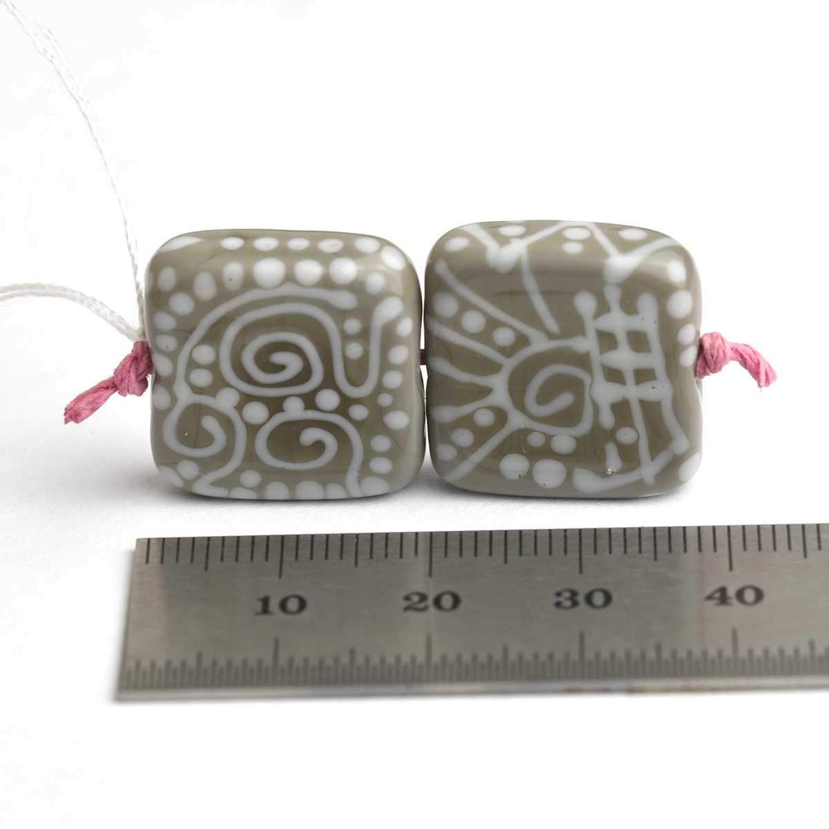 Duo de perles tuiles grises 🖤 Fabrication française 🖤
