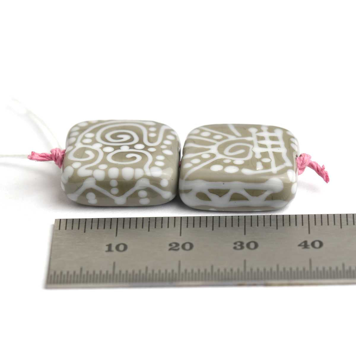 Duo de perles tuiles grises 🖤 Fabrication française 🖤