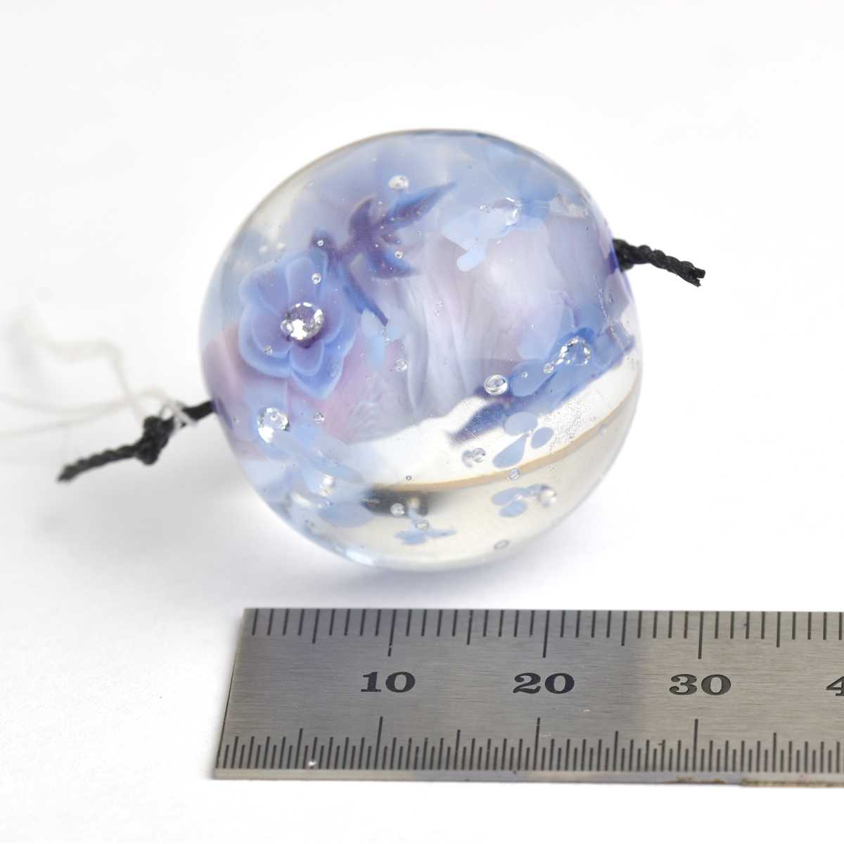 Perle de verre fleurs lilas 🖤 Fabrication française 🖤