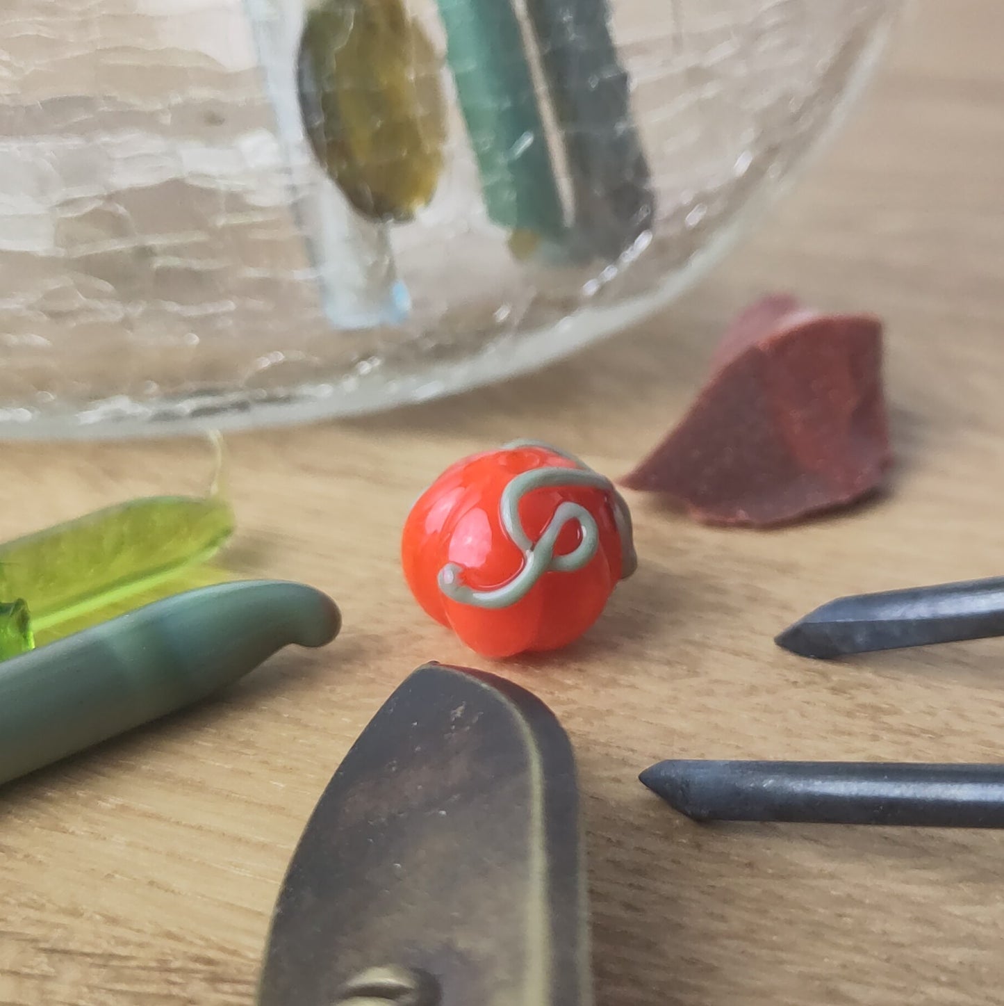 🎃 Collier avec citrouille d'Halloween en verre
