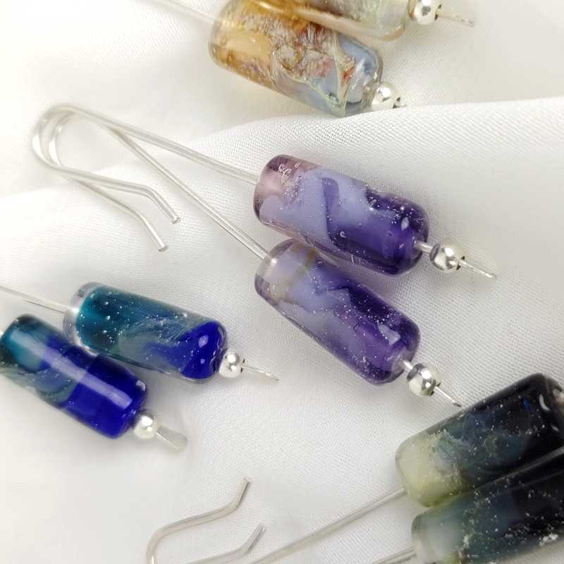 Boucles d'oreilles modernes Violet Crépuscule