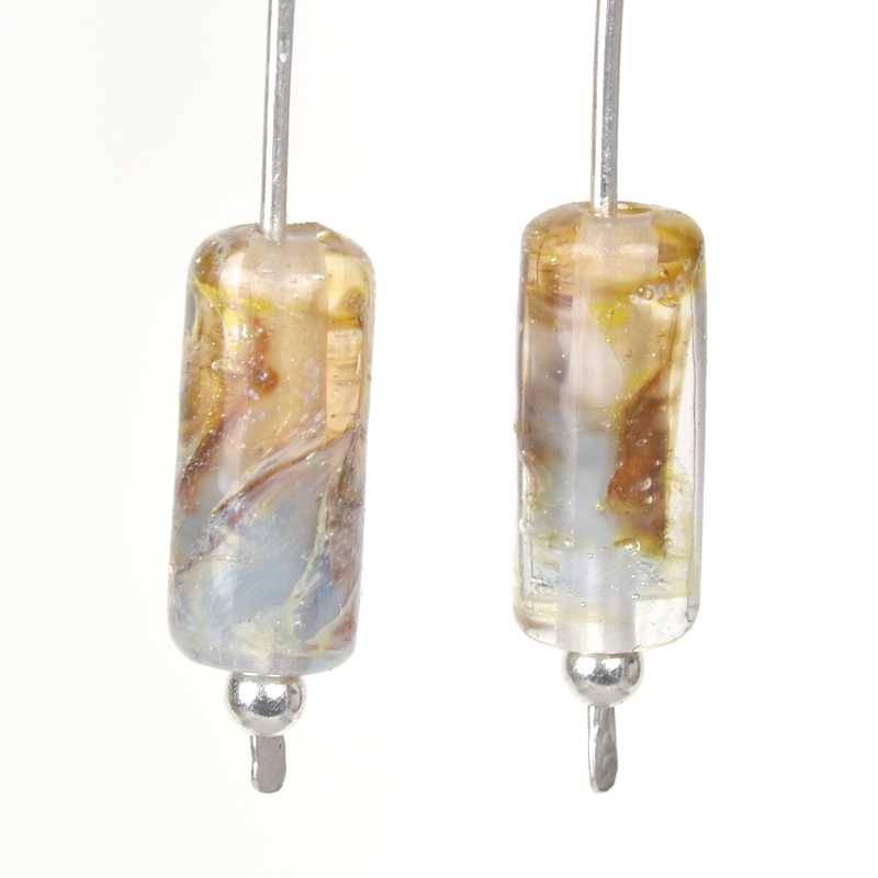 Boucles d'oreilles en verre Céleste Bleu Ciel Rosé