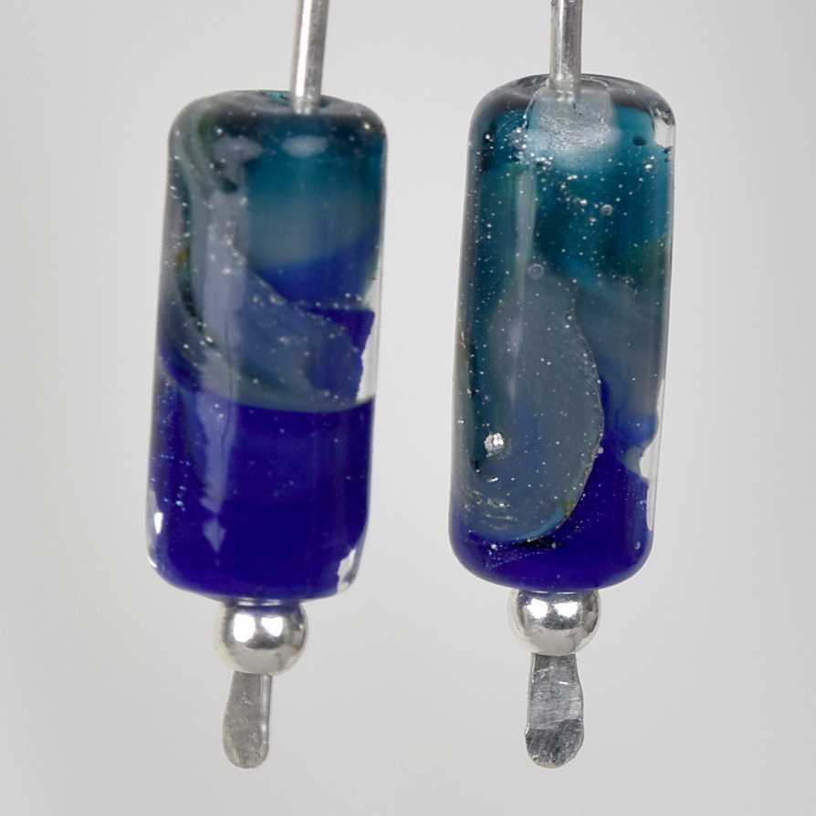Starry Night Blue silver earrings