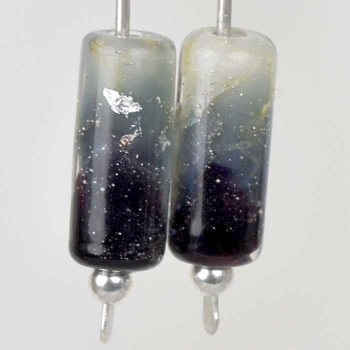 Longues Boucles d'oreilles en argent Nuit Galaxie