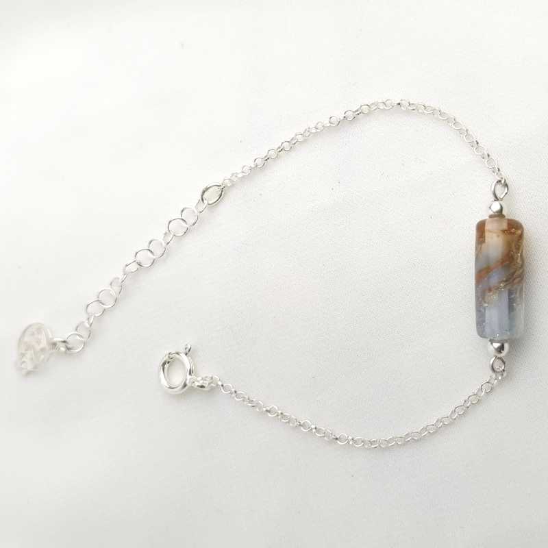 Bracelet en verre Céleste Bleu Ciel Rosé