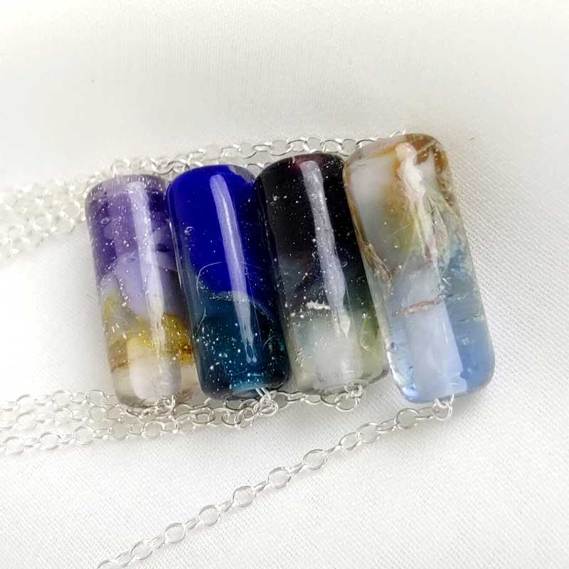 Galaxy Night silver women's necklace