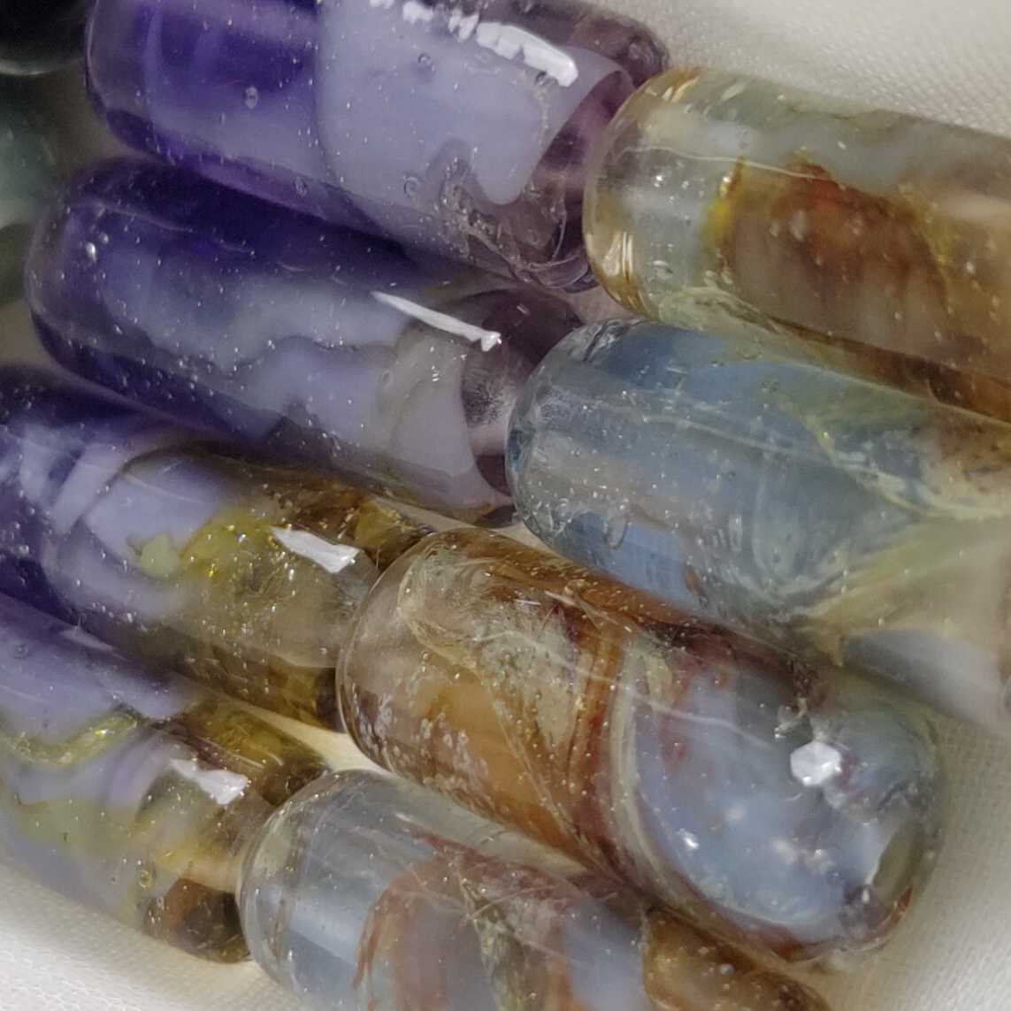 Boucles d'oreilles en verre Céleste Bleu Ciel Rosé