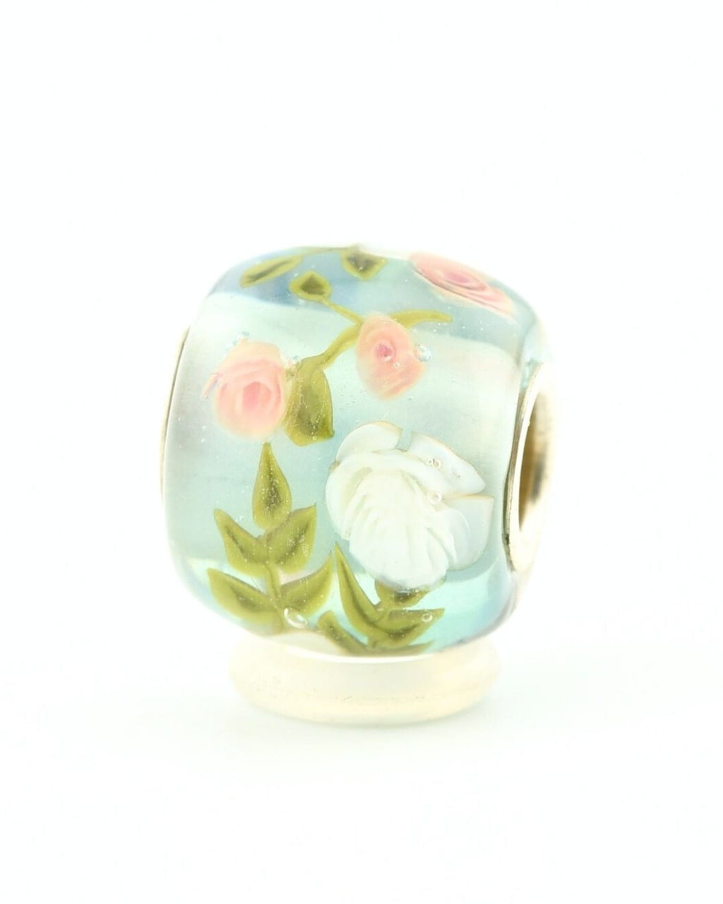 Perle pendentif, sertie d'argent massif