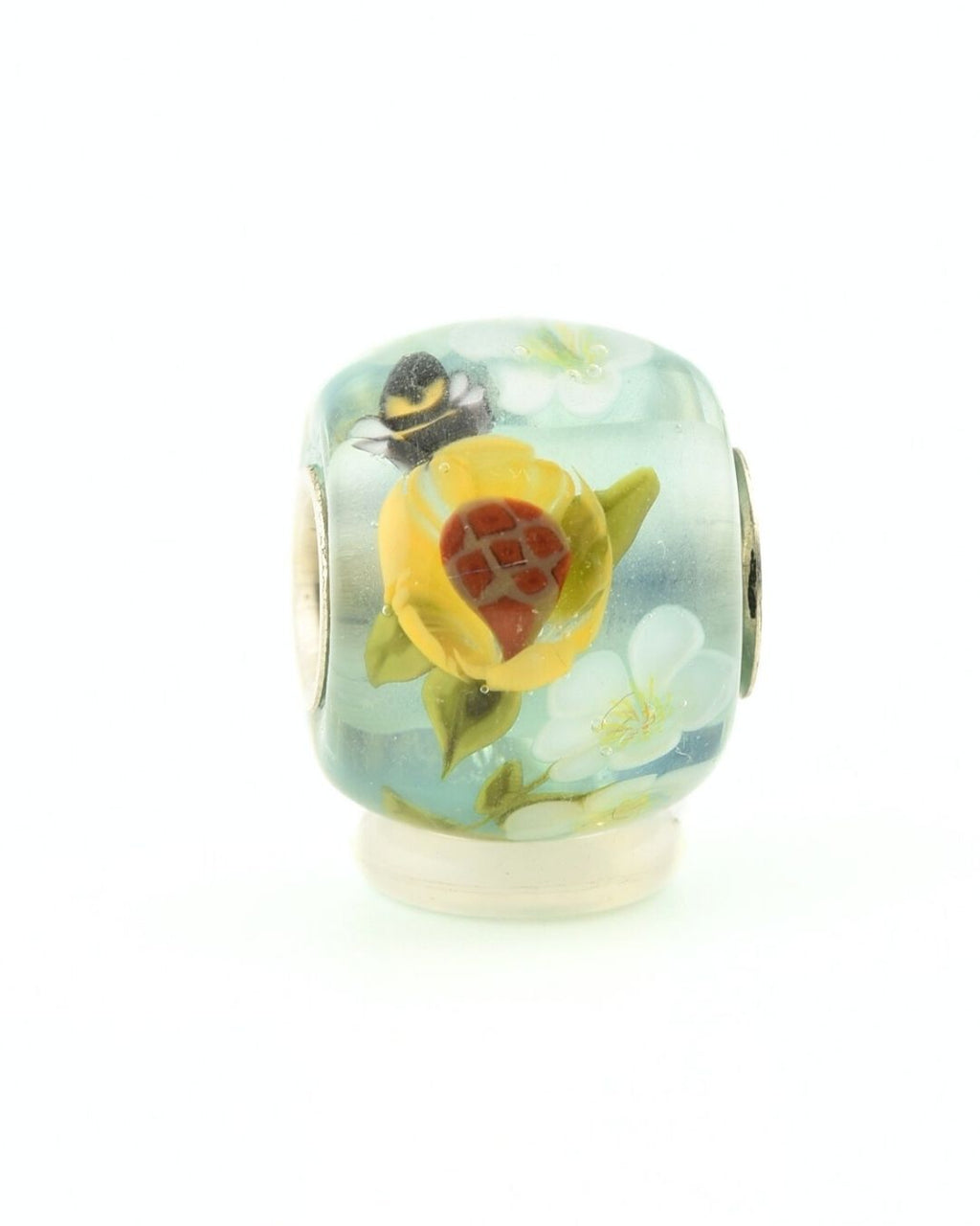 Perle pendentif, sertie d'argent massif