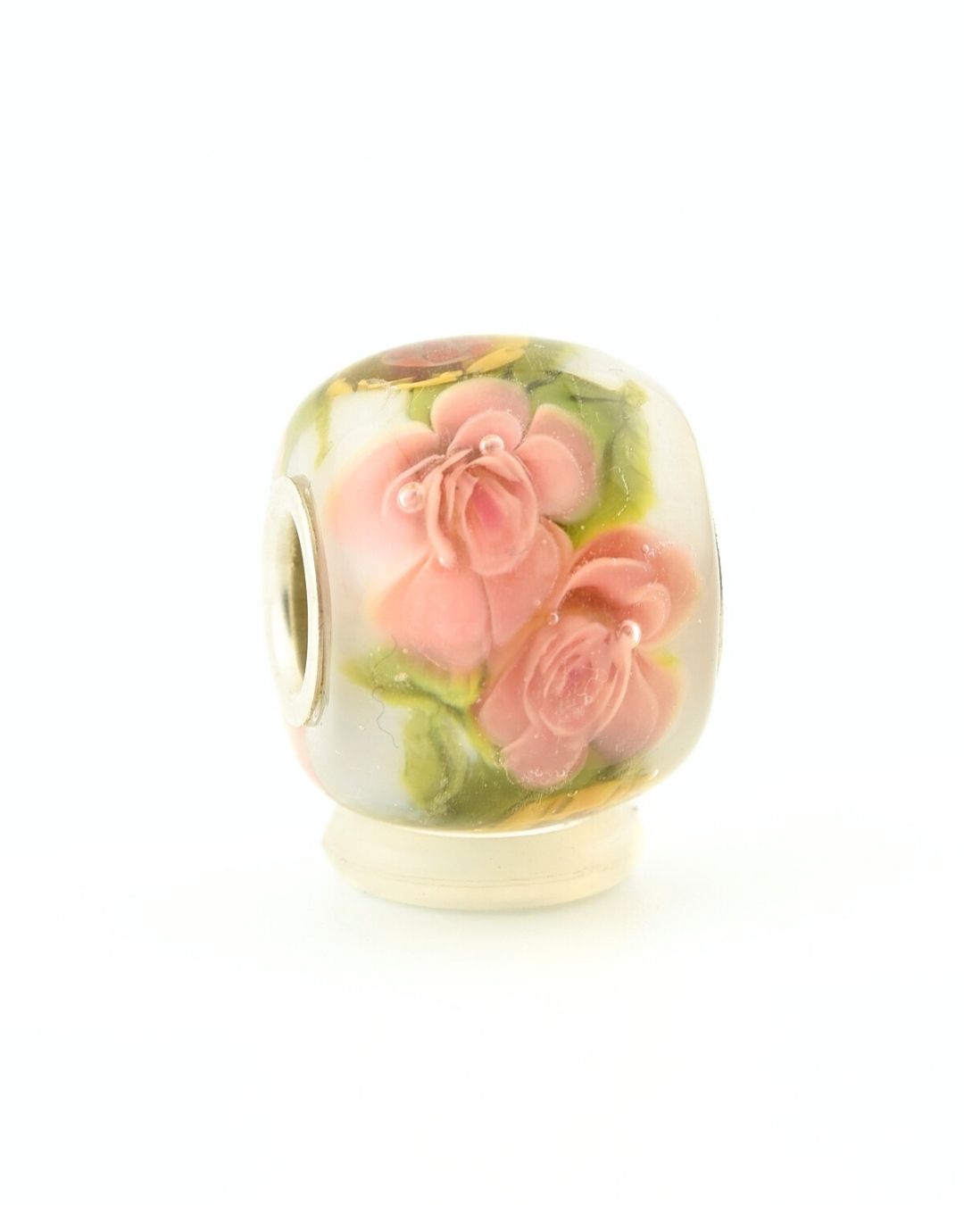 Perle pendentif, sertie d'argent massif