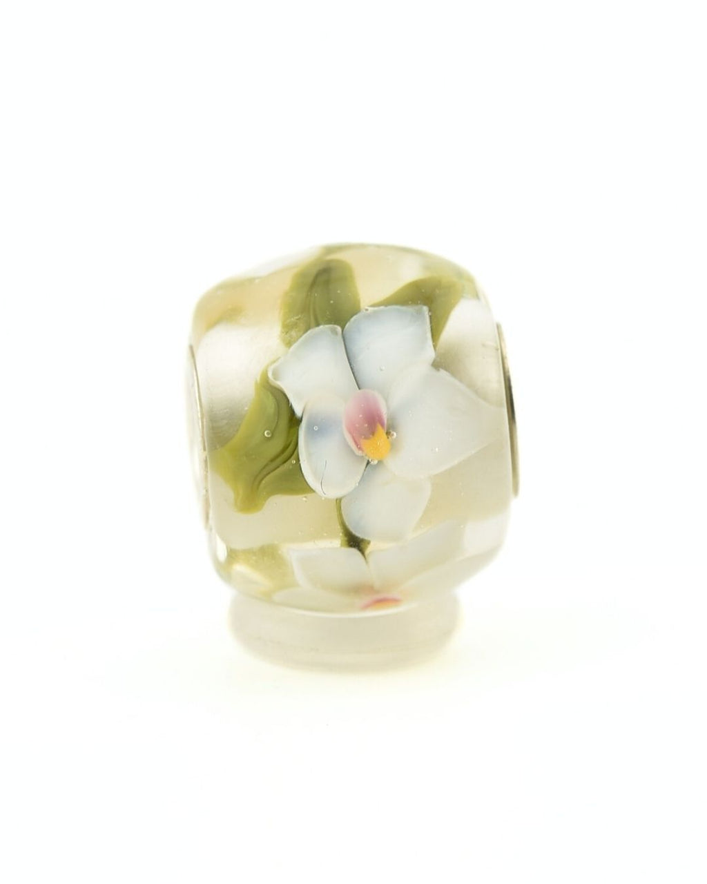 Perle pendentif, sertie d'argent massif