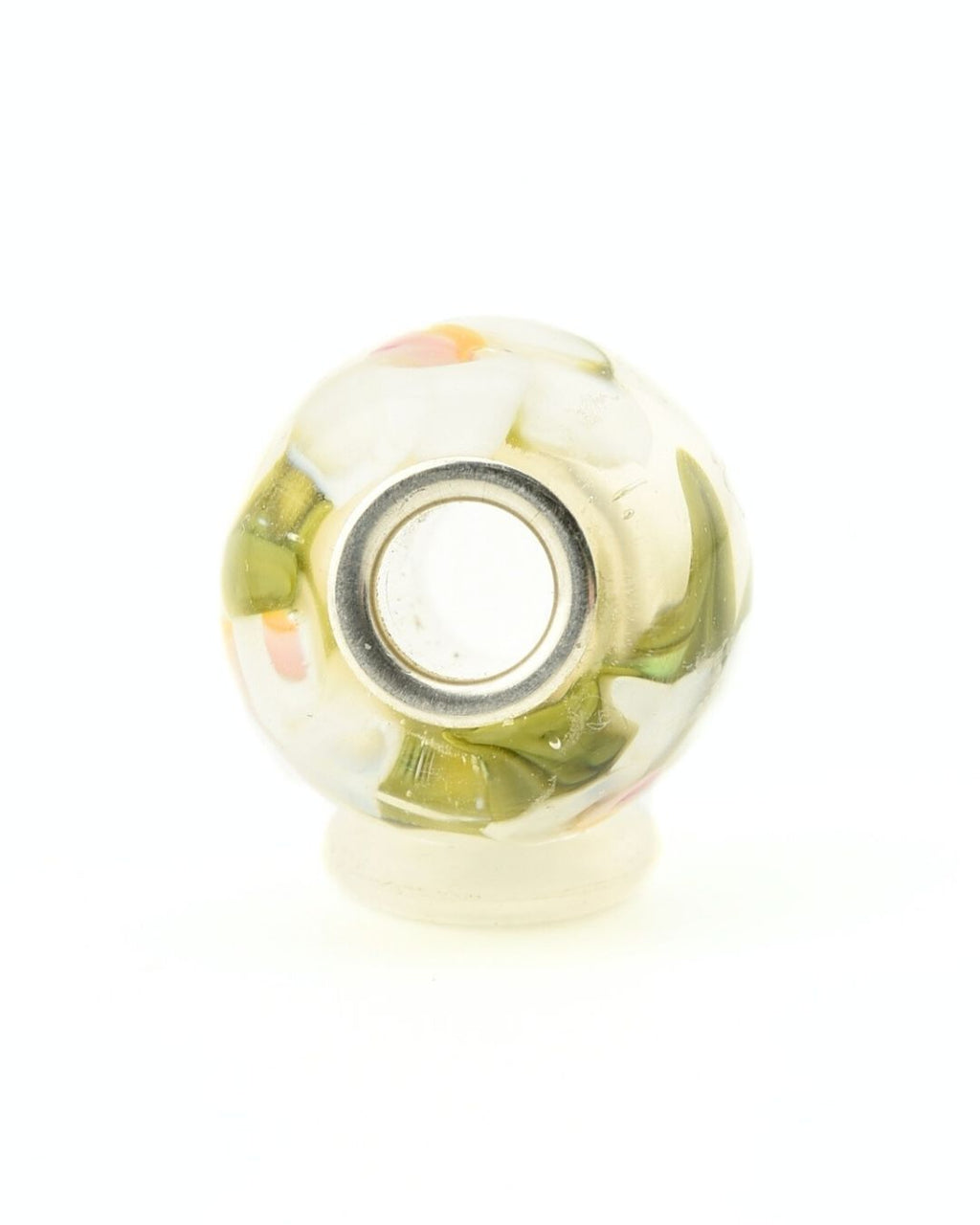 Perle pendentif, sertie d'argent massif