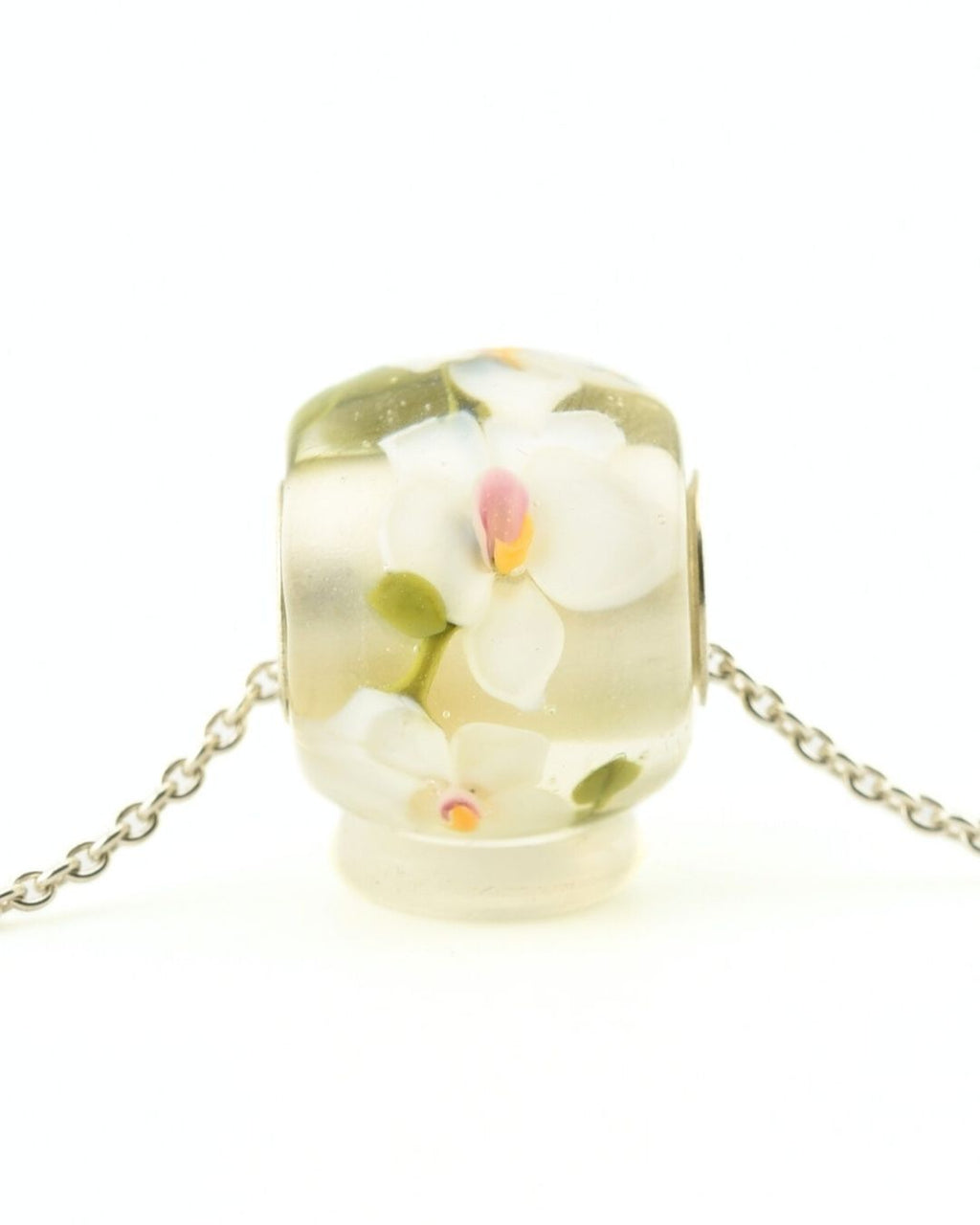 Perle pendentif, sertie d'argent massif