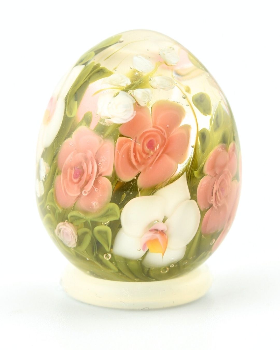 Oeuf Roses pêche et orchidées