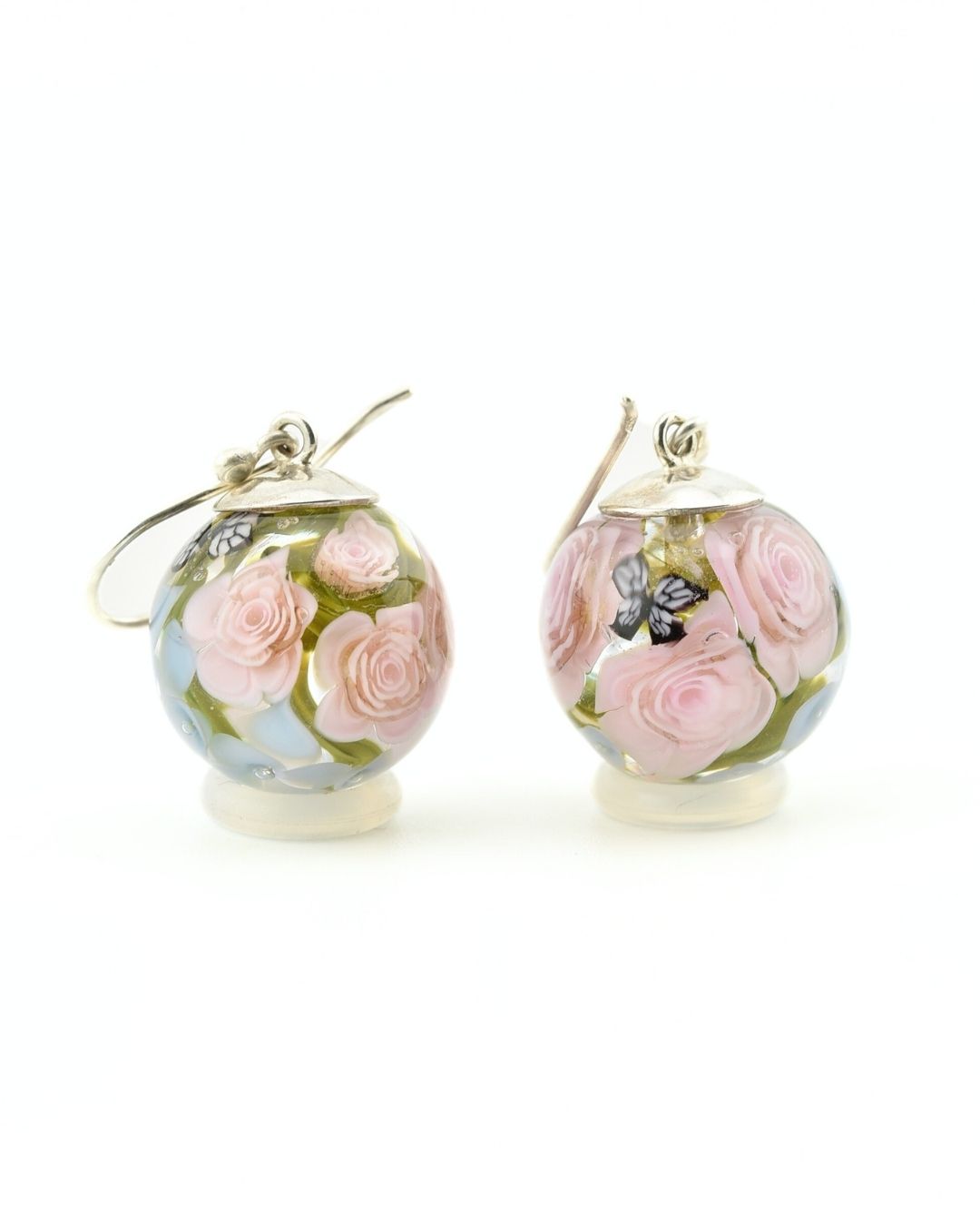 Boucles d'oreilles avec apprêts en argent massif