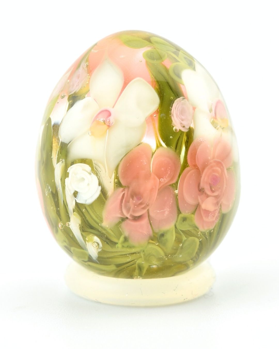 Oeuf Roses pêche et orchidées