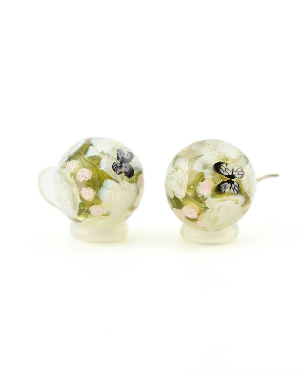 Boucles d'oreilles avec apprêts en argent massif