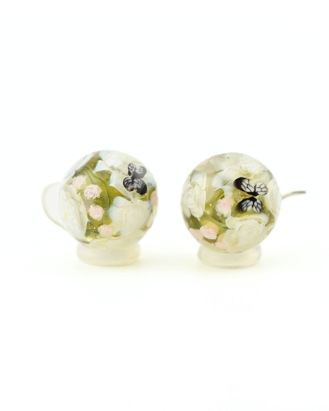 Boucles d'oreilles avec apprêts en argent massif