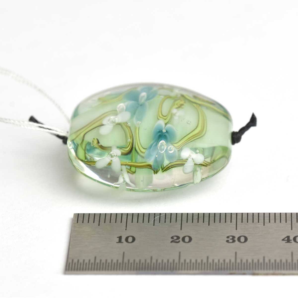 Perle de verre lentille verte et bleue  🖤 Fabrication française 🖤