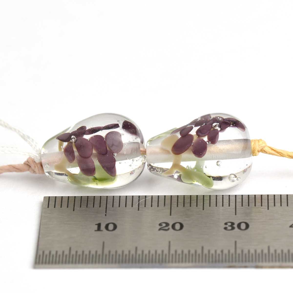 Duo de perles de verre avec raisins 🖤 Fabrication française 🖤