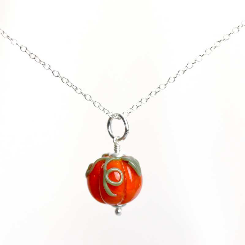 🎃 Halloween necklace with glass pumpkin