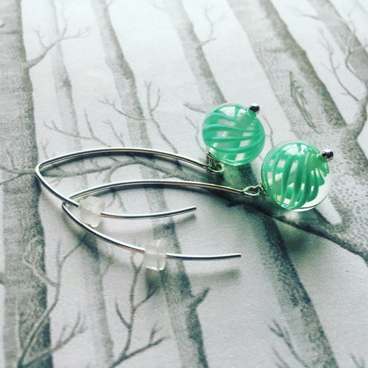 Boucles d'oreille en perles de verre artisanales
