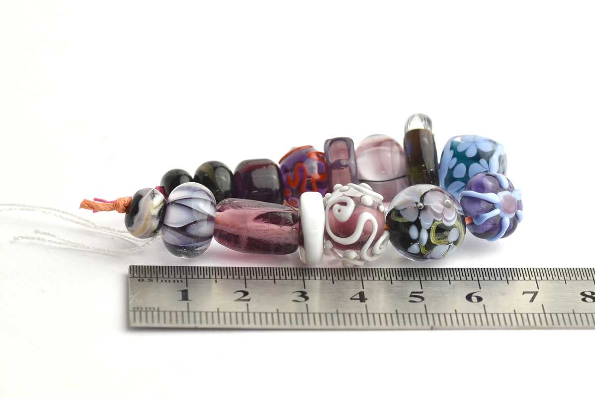 Ensemble de 15 perles de verre violets 🖤 Fabrication française 🖤
