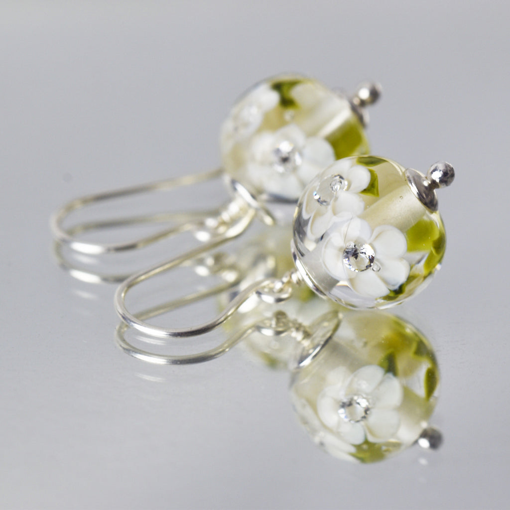 Boucles d'oreille en perles de verre artisanales