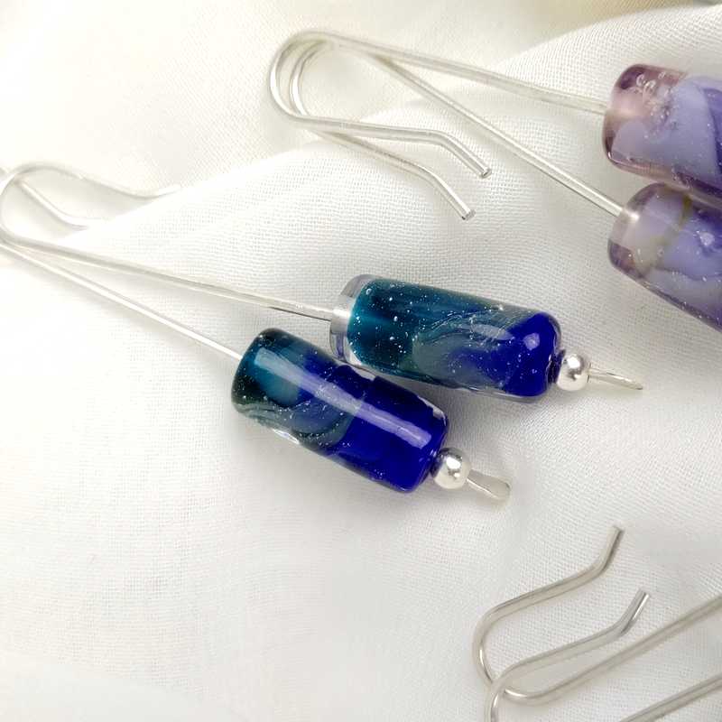 Boucles d'oreilles en perles de verre artisanales