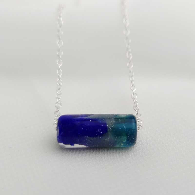 Starry Night Blue silver necklace