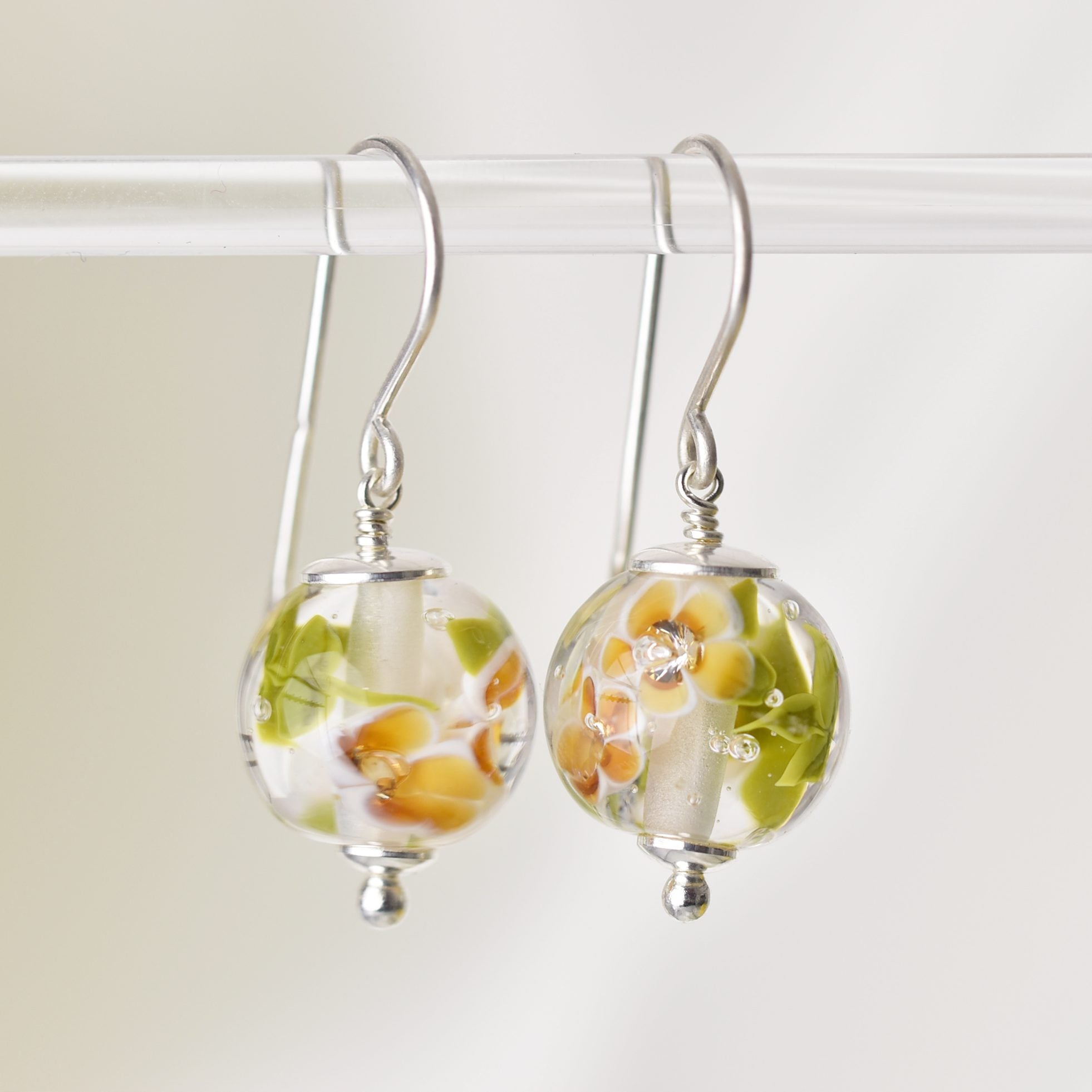 Glass flower clearance earrings