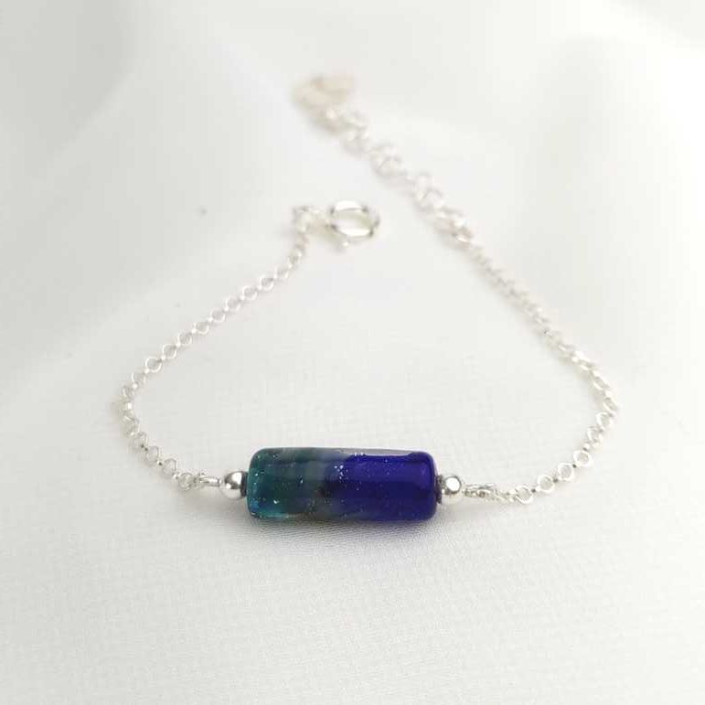 Bracelet en argent Bleu Nuit Etoilé