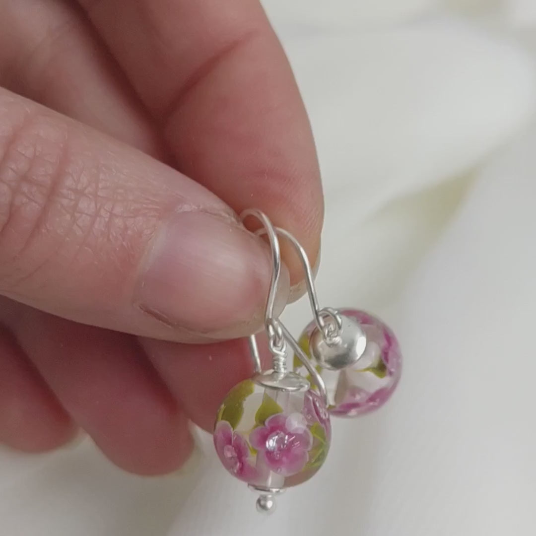 Boucles d'oreilles en perles de verre artisanales